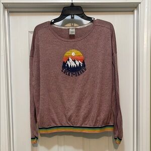 Lucky Brand - Oversized Mountain Sunset Top - size L